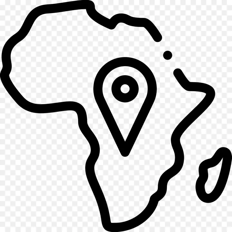 Africa Mappa Black Black Background White Font JPEG File Clear Quality - Sfondo nero con 