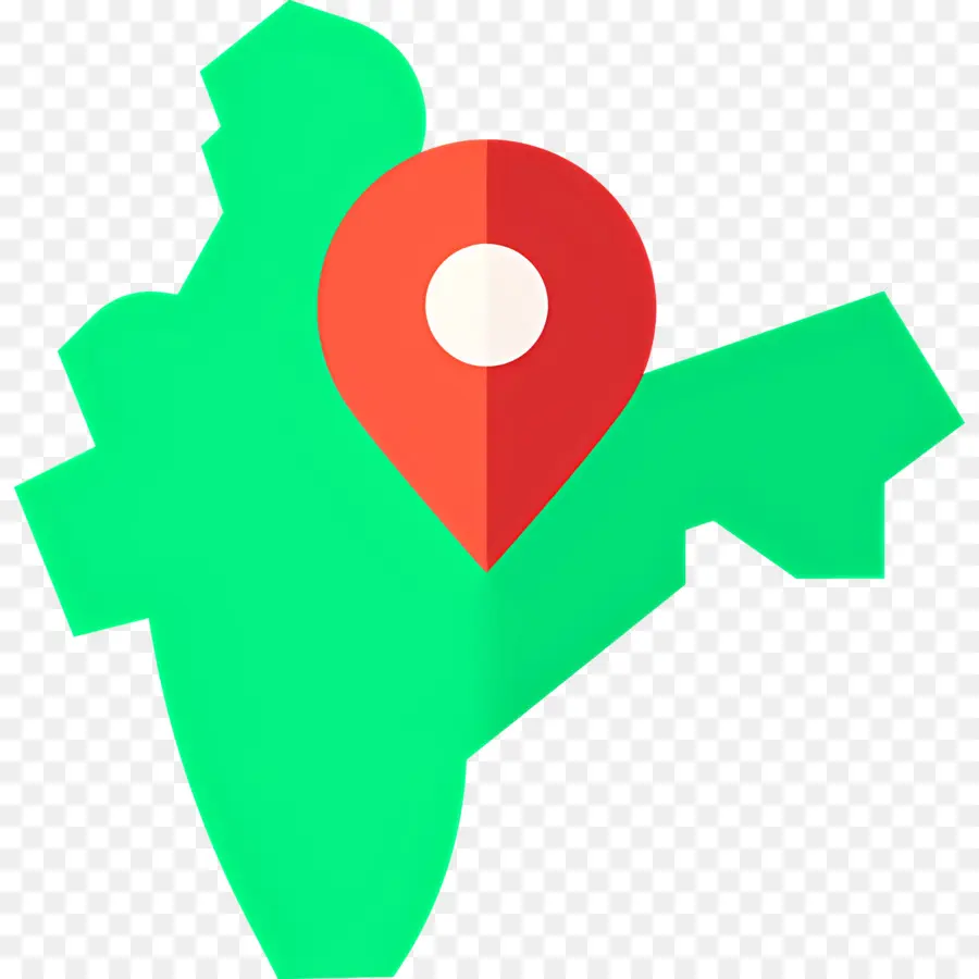 India Mappa - Pin della mappa verde con silhouette dell'India