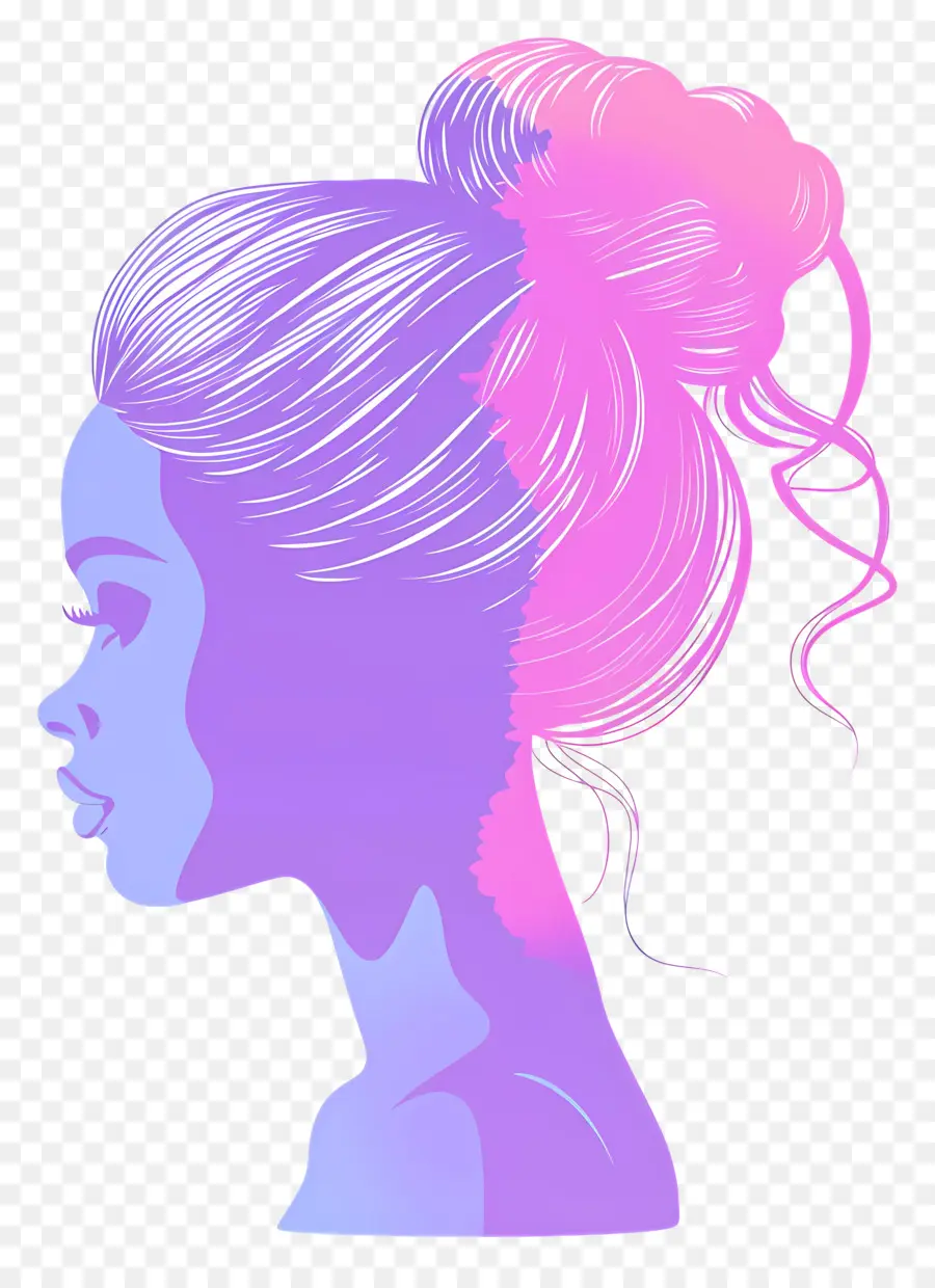 Barbie Head Silhouette Acconciatura Acconciatura Silhouette - Silhouette di donna con coda di cavallo, occhi colorati