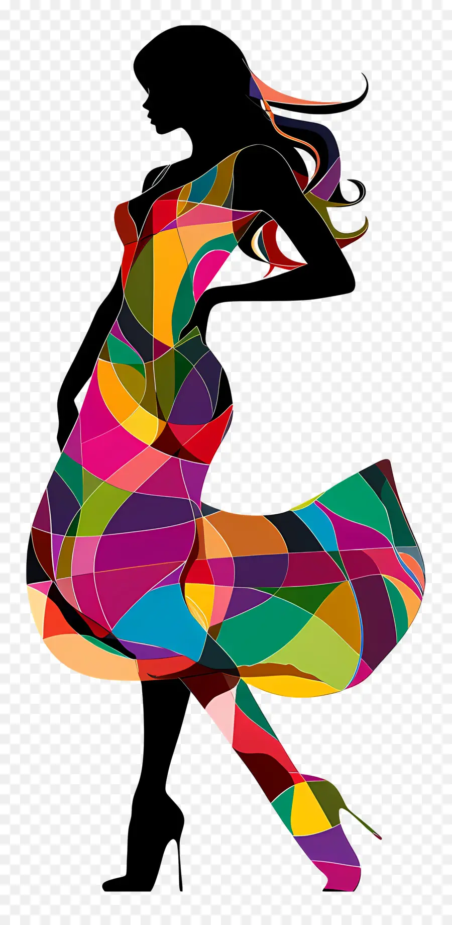 người phụ nữ khiêu gợi hình bóng hình bóng di chuyển - Hình bóng đầy màu sắc của người phụ nữ nhảy múa trong trang phục trôi chảy