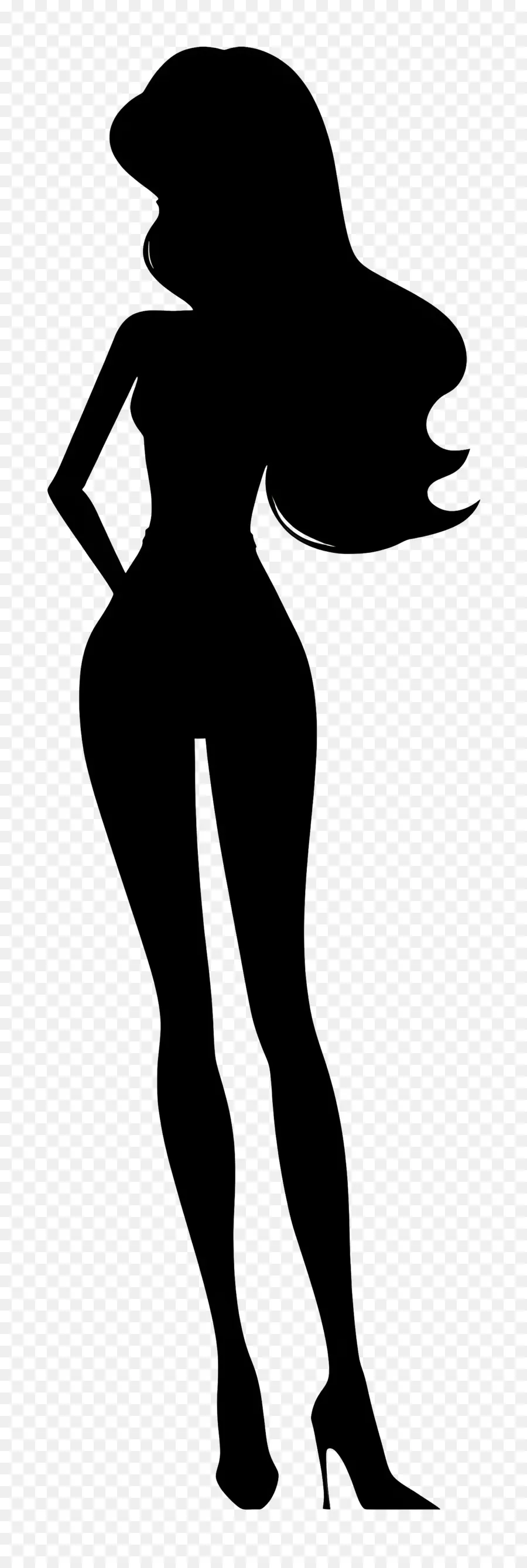 Barbie Silhouette Silhouette Frau Arme ausgestreckt lang und schlank ausgestreckt - Große, elegante Frau mit ausgestreckten Armen Pose