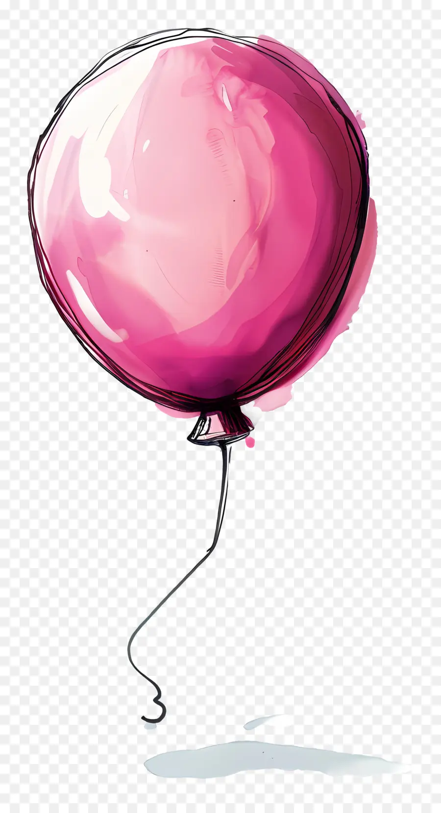 rosa Ballon - Schimmernder rosa Ballon mit straffem Schnur