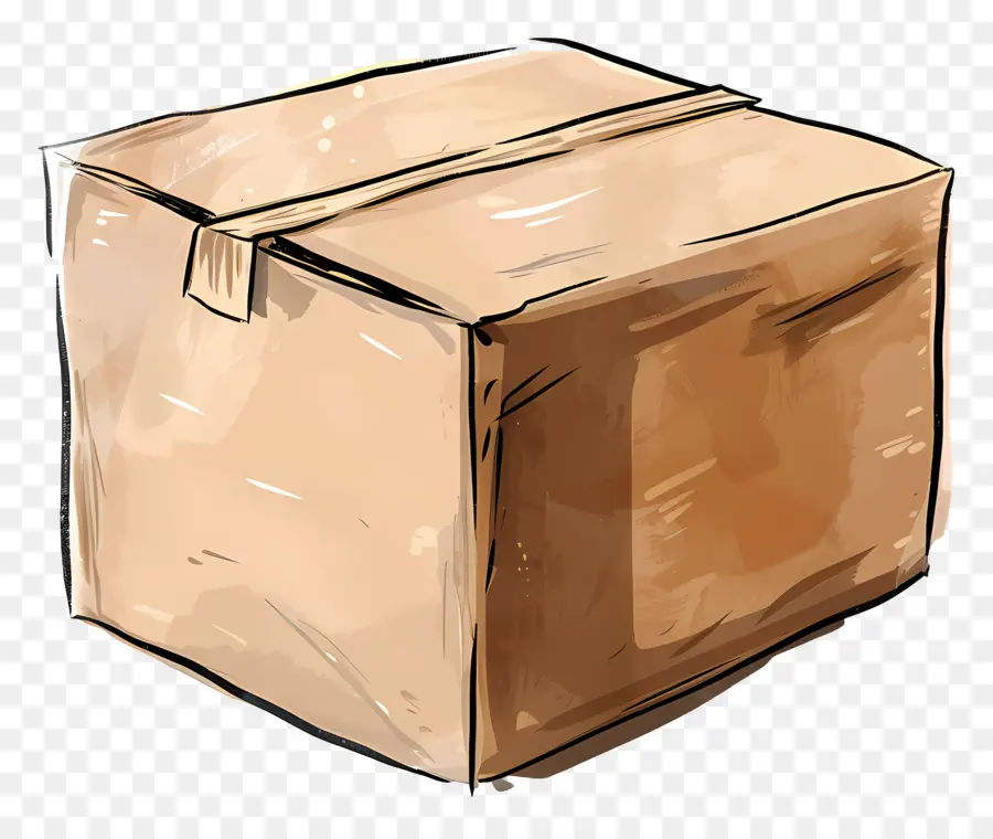 scatola di cartone - Scatola di cartone marrone con sacchetto di plastica in cima