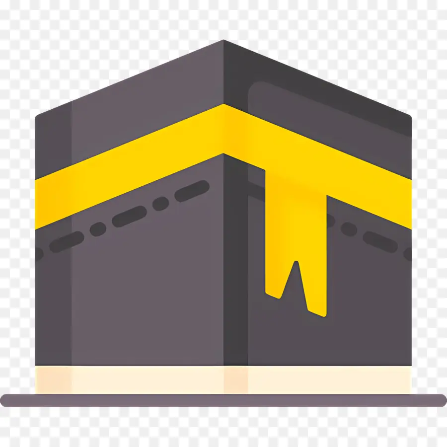 Kaaba - Graue Box mit schwarzem Rand, gelbes Band