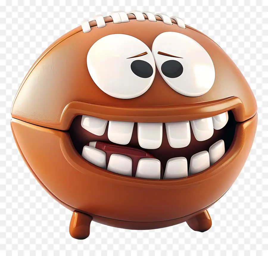 cartone animato di calcio - Felice calcio sorridente con denti bianchi