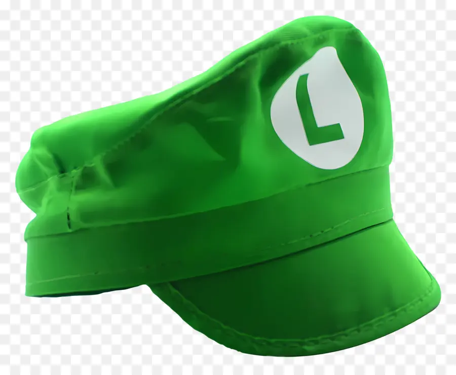 Luigi Hat Luigi Mario Super Mario Hat Hat Green HAT COMMOTED LETTER - Cappello verde con tessuto ricamato 