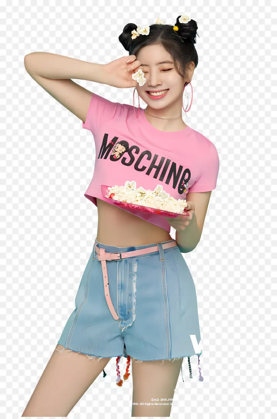 twice south korean girls mexican food fashion pink shirt