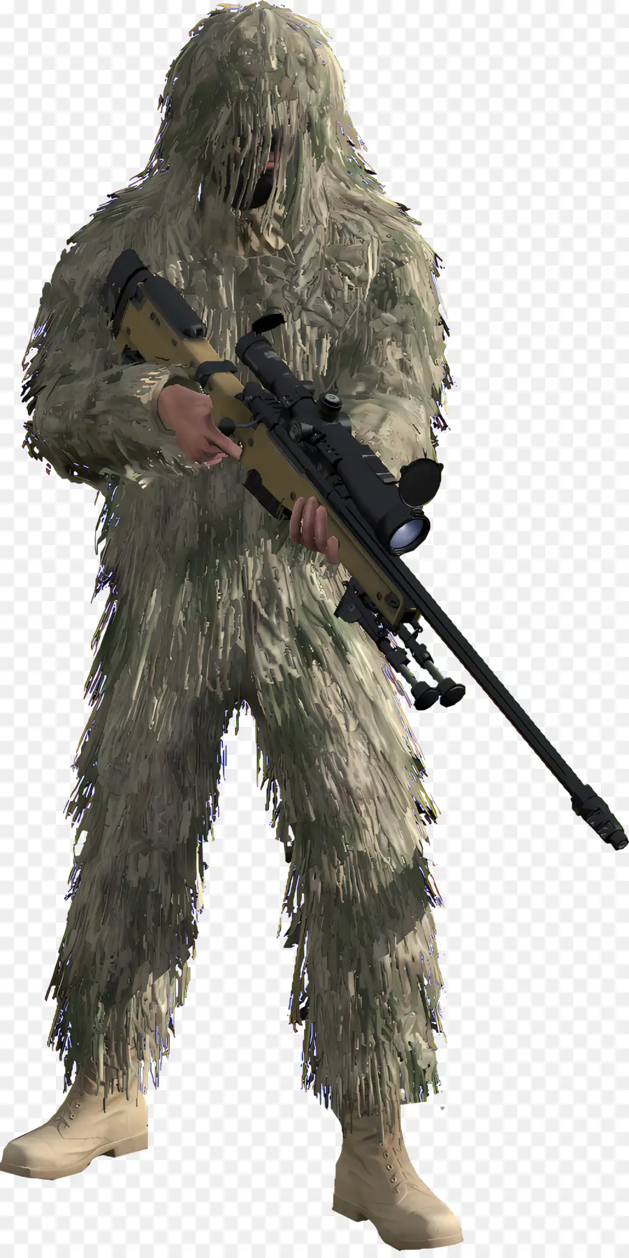 Call of Duty War Soldier Soldier ngụy trang - Người lính ngụy trang với súng trường, nền màu xanh
