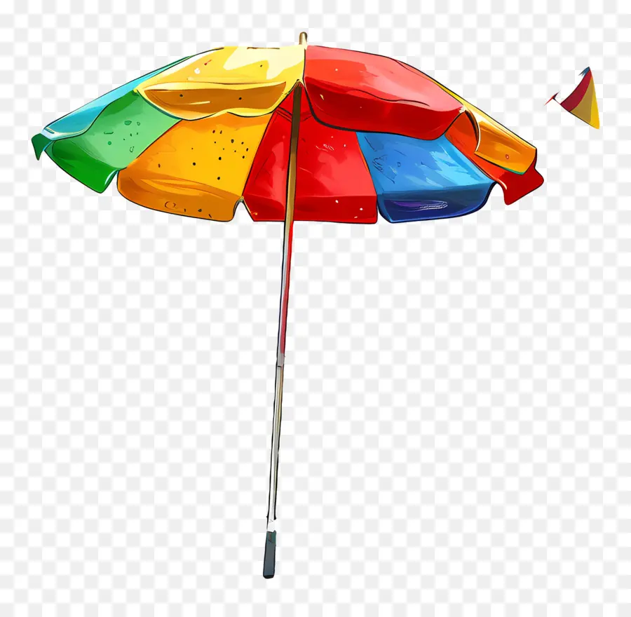 Runde Rahmen - Farbenfroher Regenschirm auf schwarzem Hintergrund mit Mustern