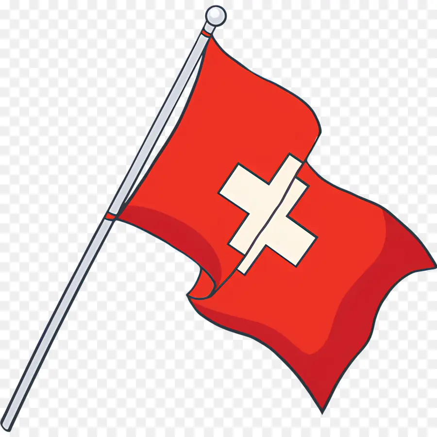 rotes Kreuz - Schweizer Flagge mit rotem Kreuz und Streifen