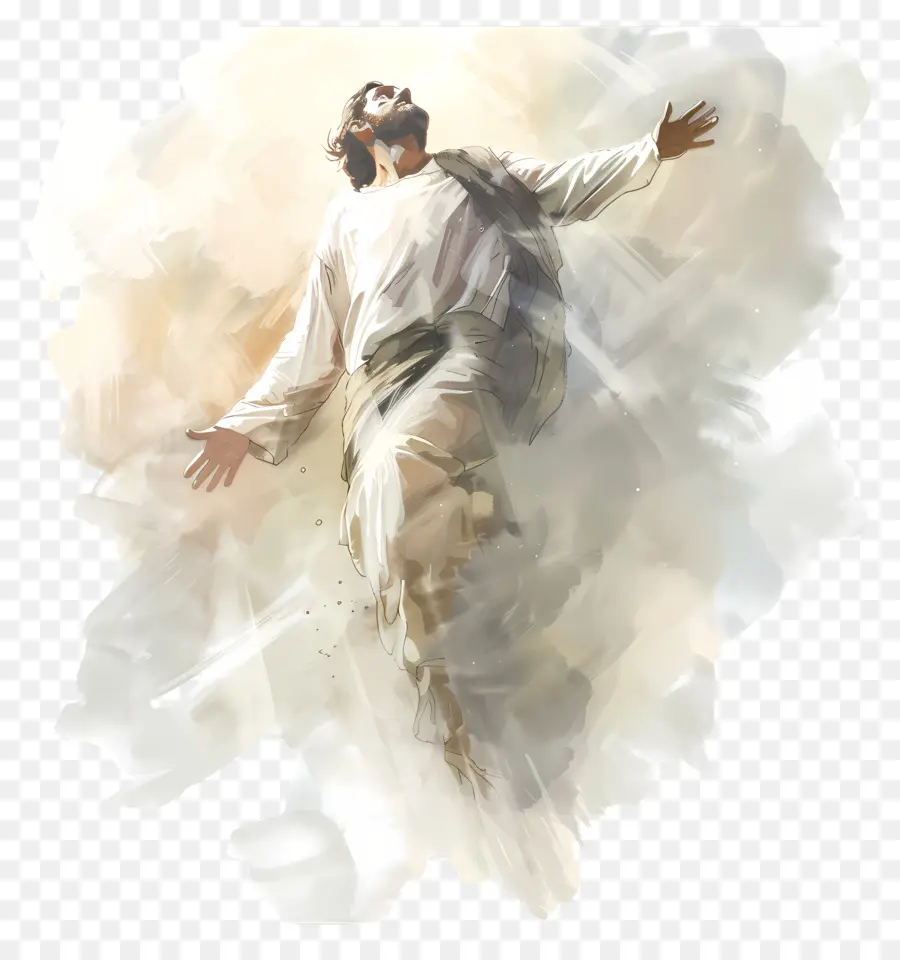 gesù cristo - Dipinto digitale di Gesù in volo