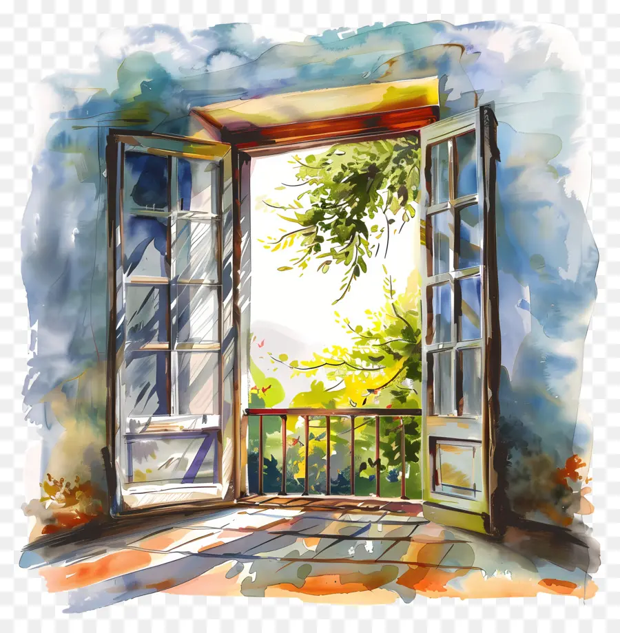 Mở cửa sổ cửa sổ cánh đồng xanh cửa chớp bằng gỗ dây leo - Mở cửa sổ với chế độ xem trường xanh