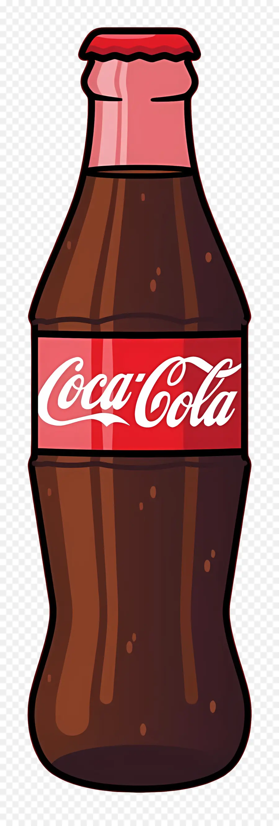 biểu tượng coca cola - Chai cola màu nâu có nắp màu đỏ