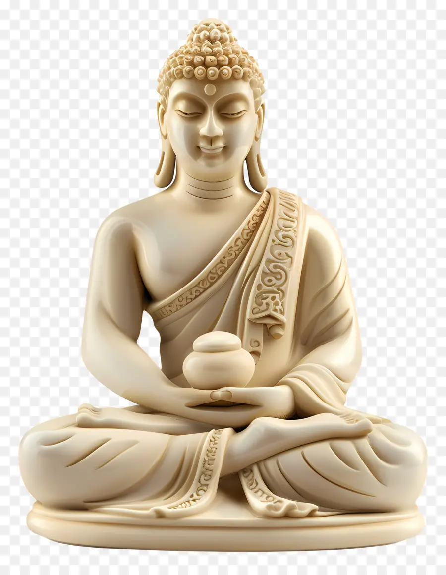 Mahavir Jayanti Buddha Statue weiße Plastik sitzt - Weiße Buddha -Statue mit gekreuzten Beinen sitzt