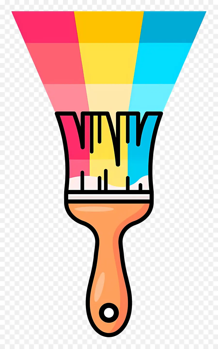 Pannello a colori Ruota a colori Paintette multicolore - Paintbrush colorato su sfondo nero