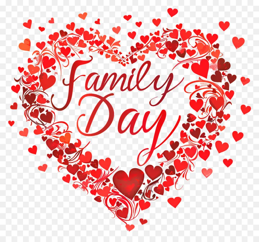 internationaler Tag der Familien - Rahmen des roten Herzens, Familientag geschrieben
