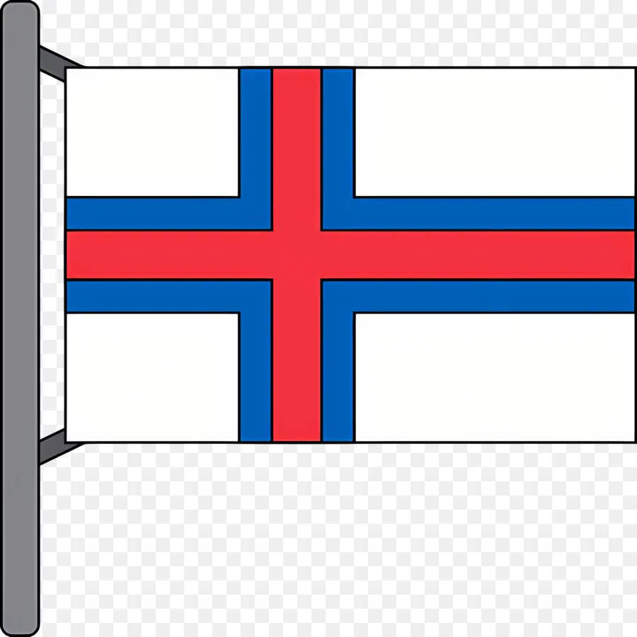 Farme Islands Flagge Norwegen Rot Weiß - Norwegische Flagge winkt auf Stange