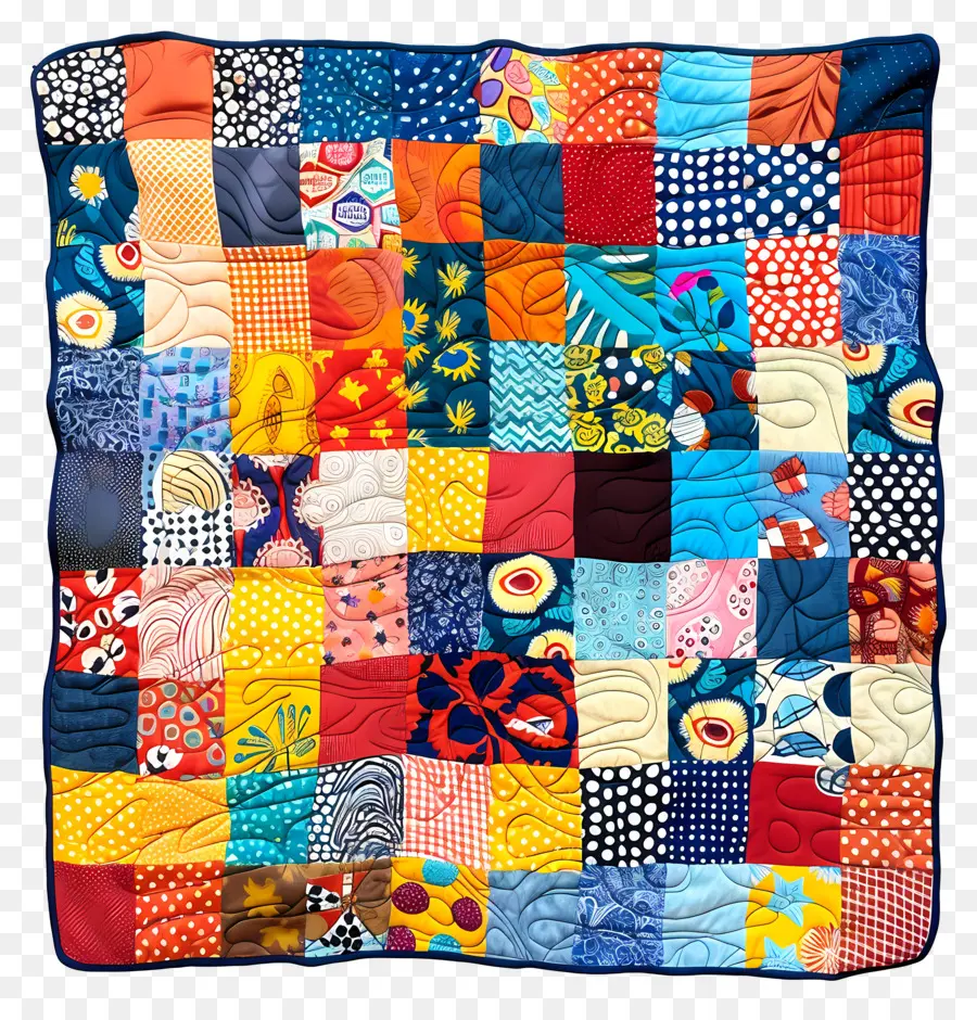 activity mat colorful quilt patches rectangular blue