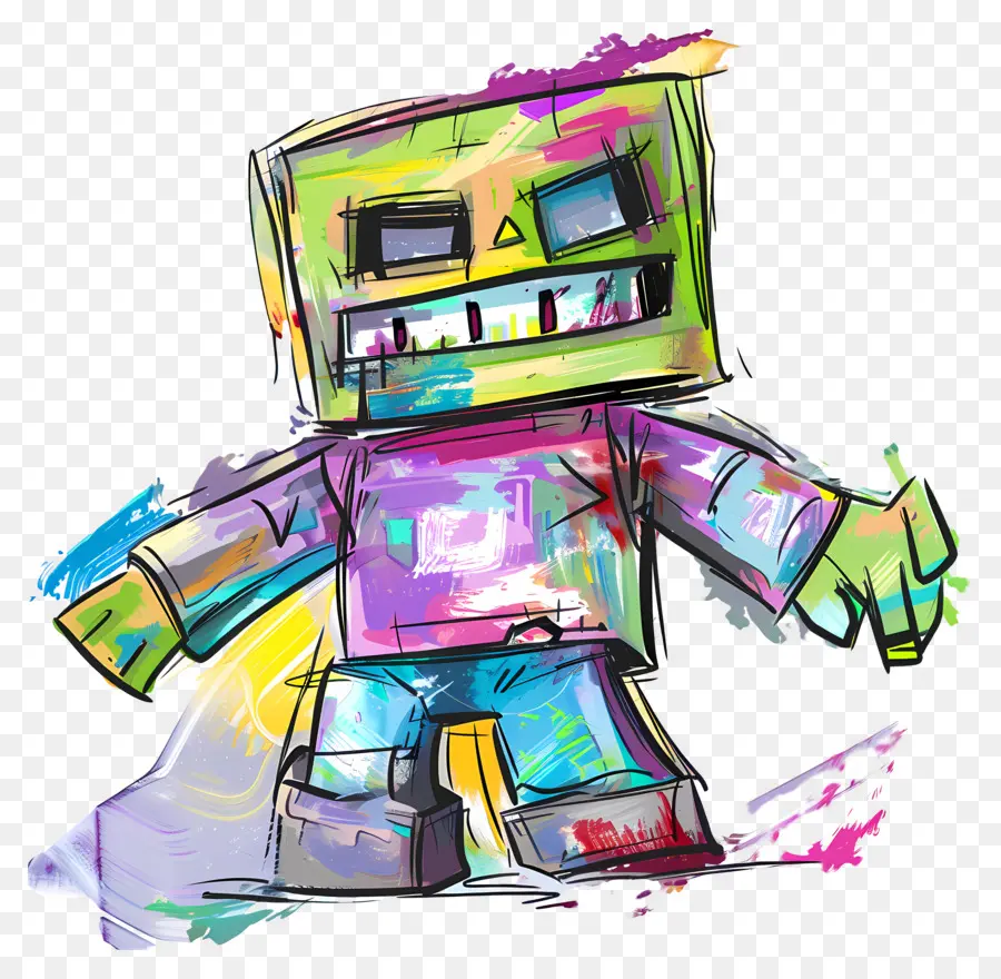Roblox Cartoon Charakter Regenbogenoutfit farbenfrohe lächelnde Charakter - Farbenfroher, lächelnder Cartoon -Charakter mit geschlossenen Augen