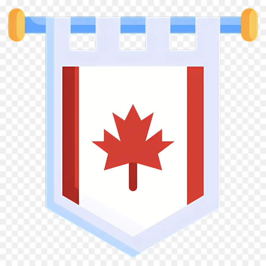 foglia di acero - Banner di bandiera canadese con foglia di acero rosso
