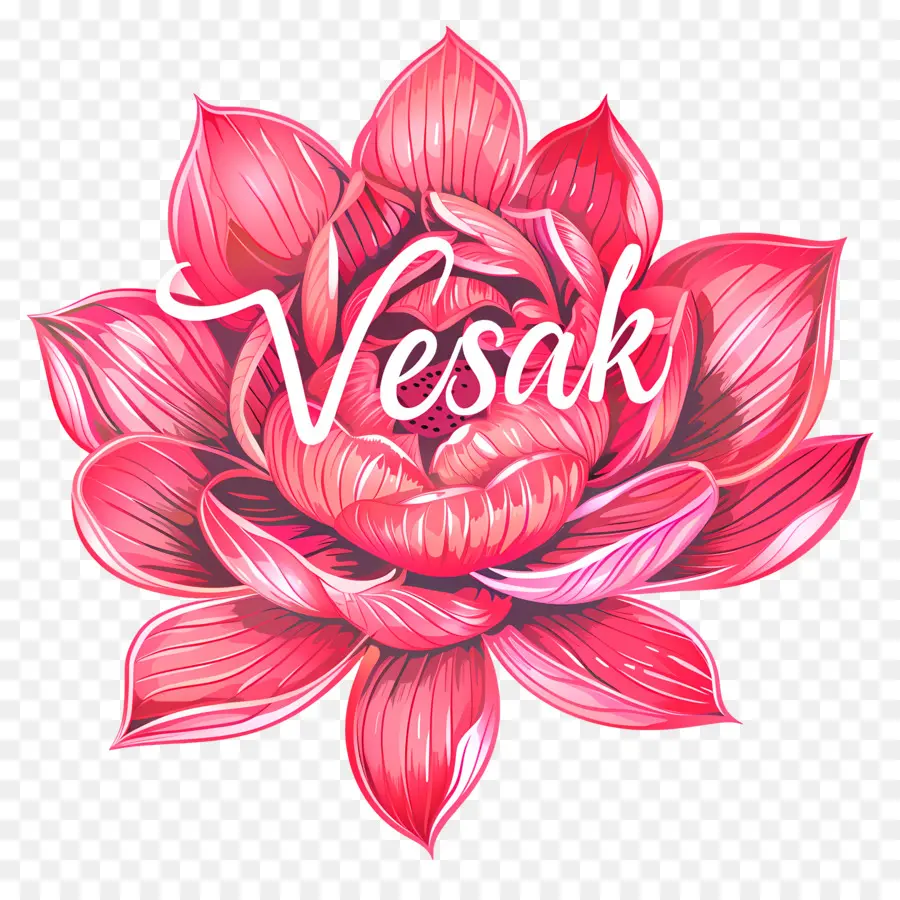 Lotusblüte - Vesa auf Lotusblume in weißen Buchstaben
