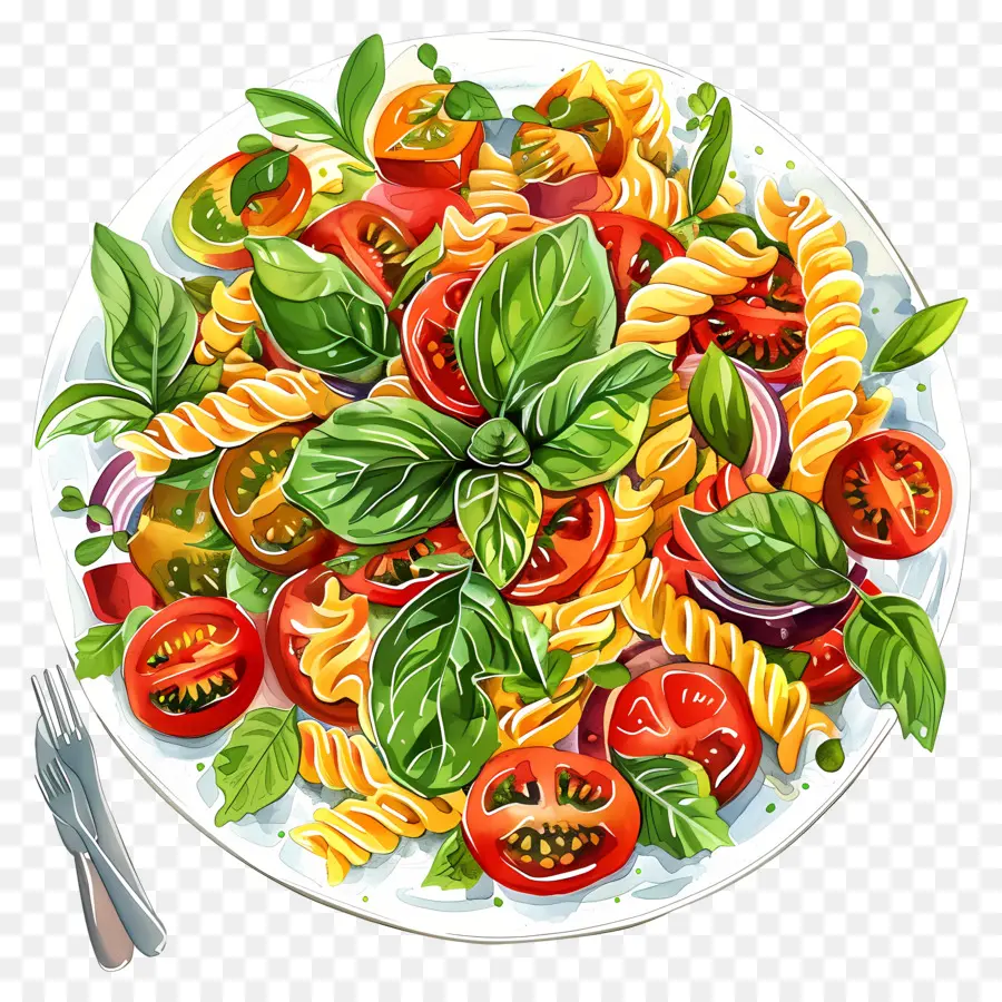 Salad mì ống Caprese mì ống Ý ẩm thực Ý Basil Mozzarella Pasta Photography - Pasta Caprese Ý với các nguyên liệu tươi