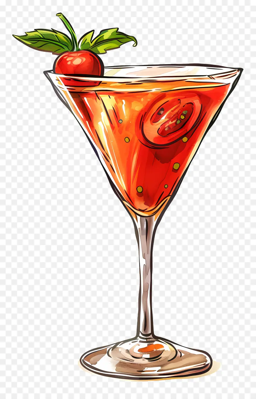 pumpptini uống martini cocktail trái cây đỏ dâu tây - Cocktail trái cây thanh lịch trong ly martini