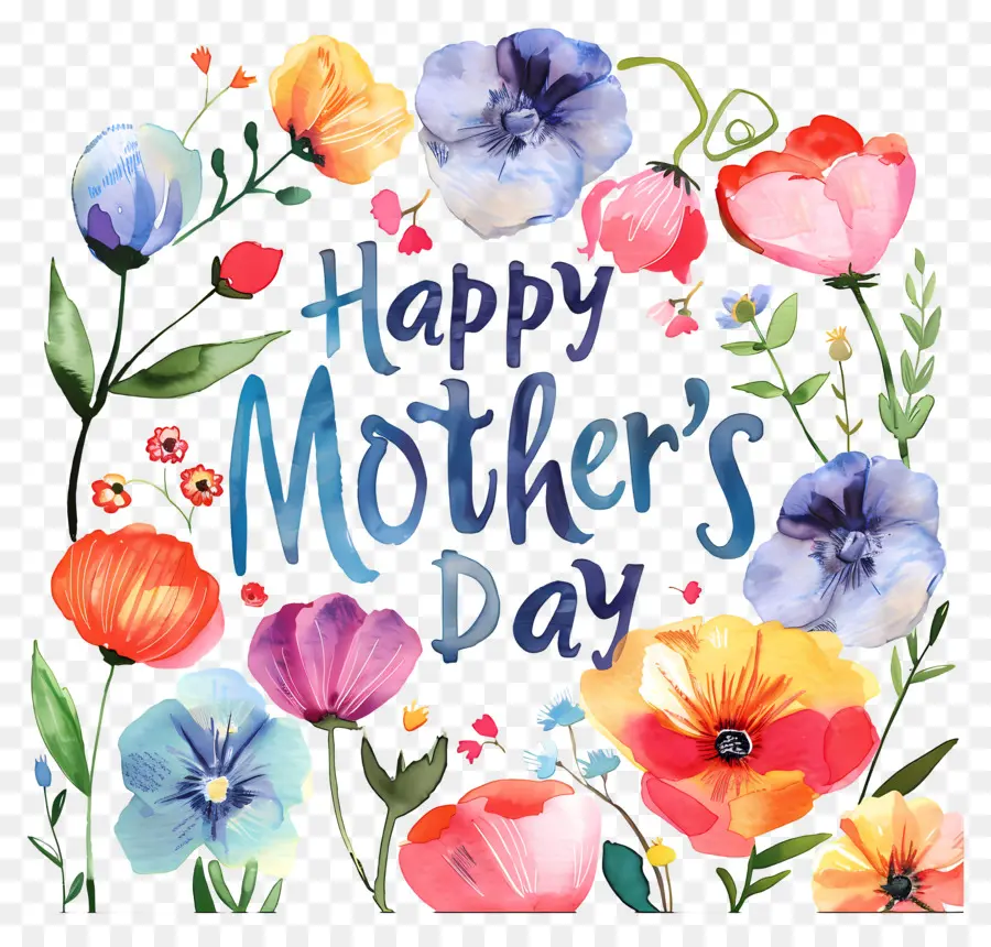 FELICE FESTA DELLA MAMMA - Colorato dipinto di bouquet floreale per la celebrazione della festa della mamma