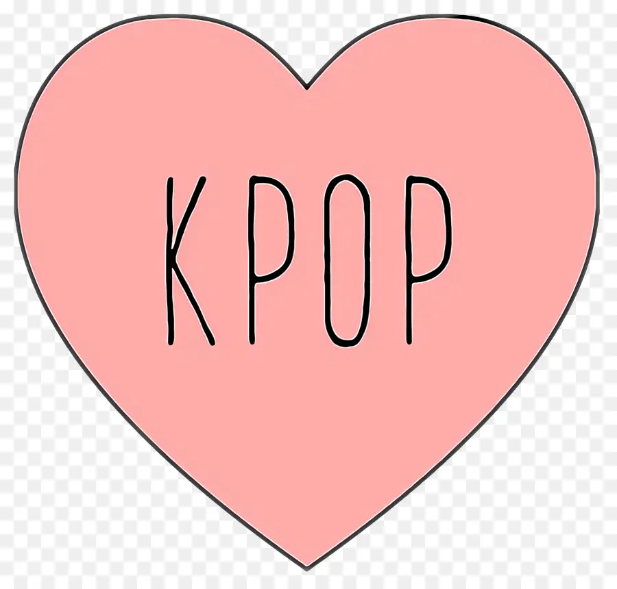 kpop k-pop I love k-pop sticker kpop - Cuore con kpop scritto con inchiostro nero