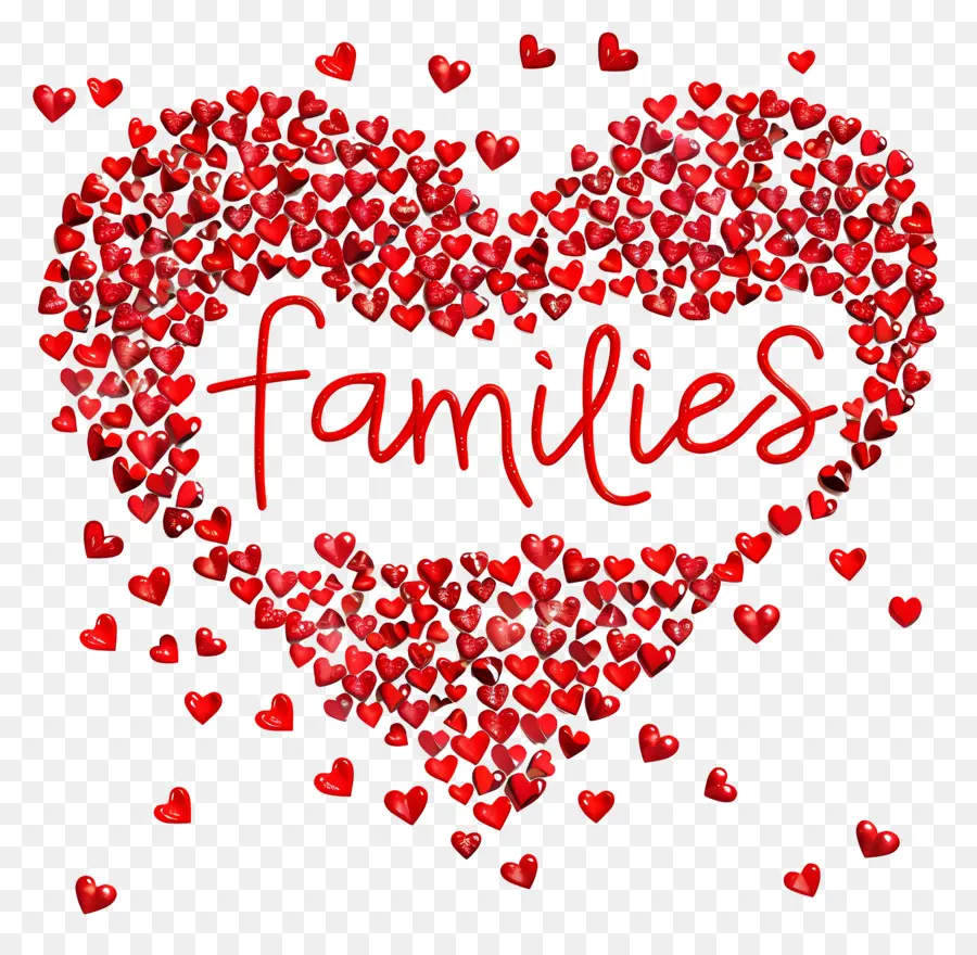 internationaler Tag der Familien - Rotes Herz aus kleinen Herzen