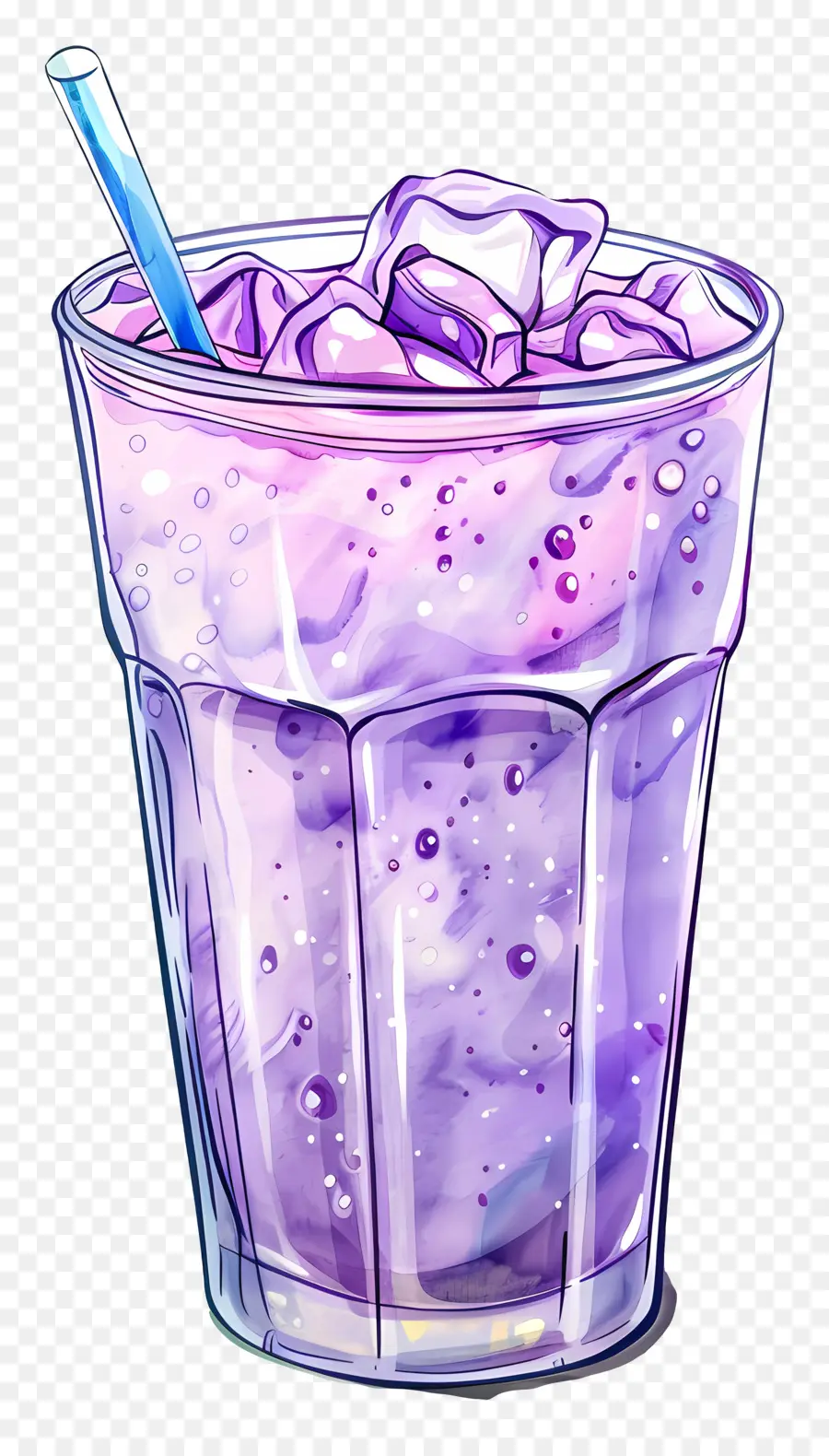 Solkadhi bevanda bevanda cubetti di ghiaccio in vetro limonata - Limonata rosa con cubetti di ghiaccio e paglia