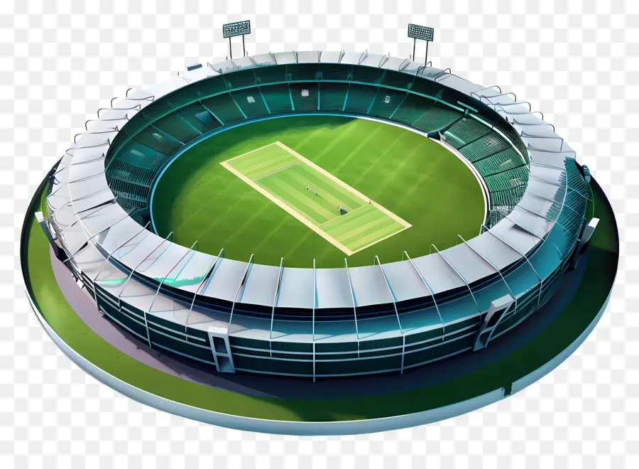 Cricket Stadium Circular Building Tennis Courts Metal Glass - Moderno edificio circolare con campi da tennis
