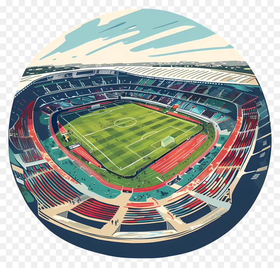 Stade de France Stadium Dome Seats Field - Stadio circolare con tetto a cupola, sedili vuoti