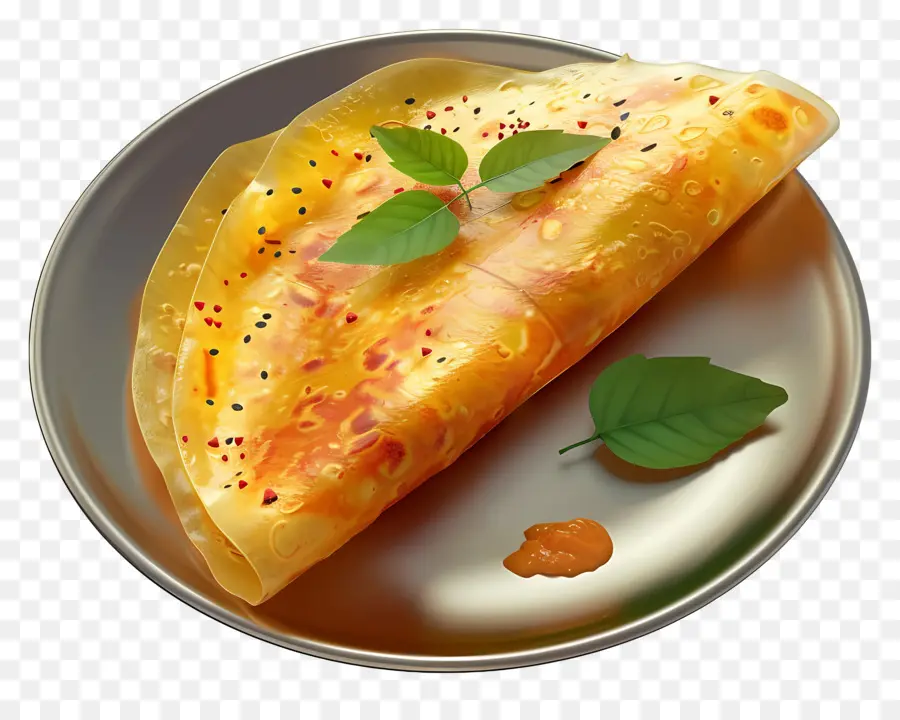 formaggio di salsa rossa del pancake in crepe dosa - Crepe salata con salsa rossa e formaggio