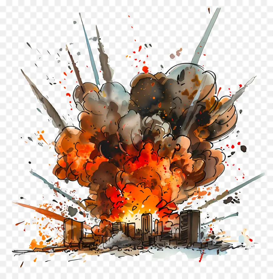 esplosione - Grande esplosione in cielo causando danni