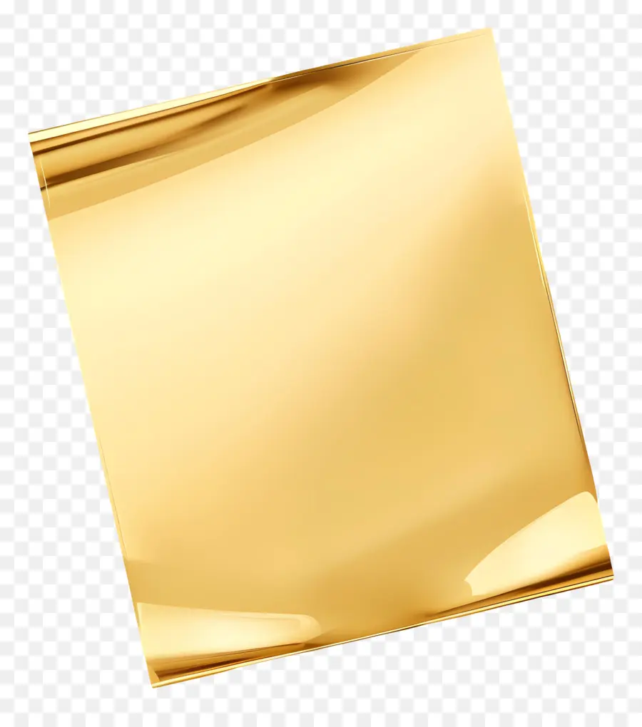 post it Zettel - Goldpapier mit gefalteter Ecke, leeres Design
