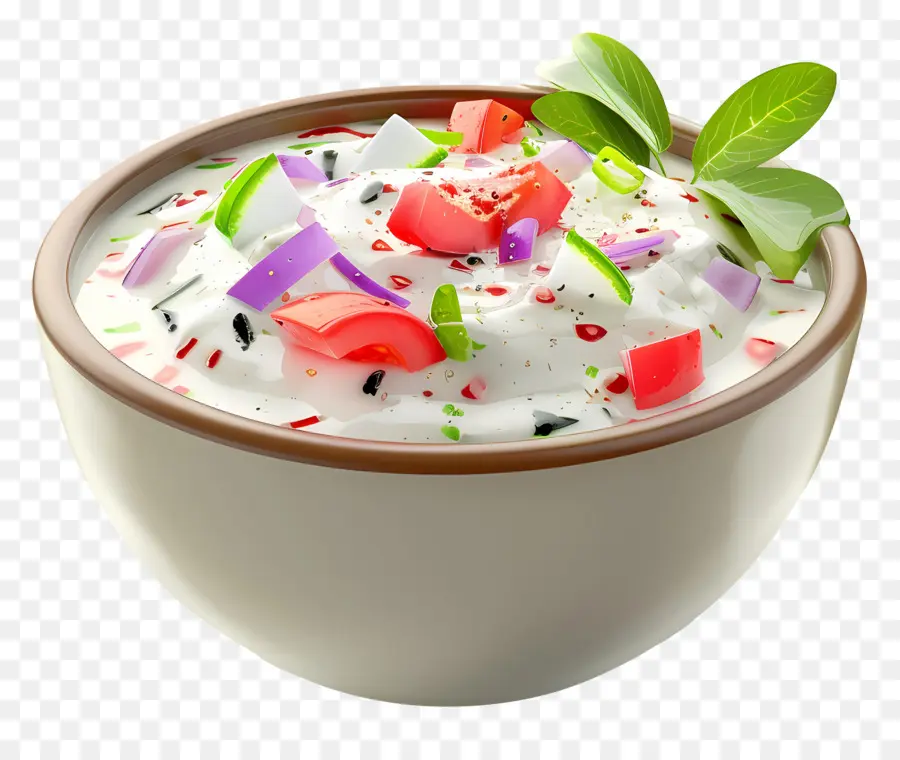 Salat - Joghurtschüssel mit frischem Gemüse und Kräutern
