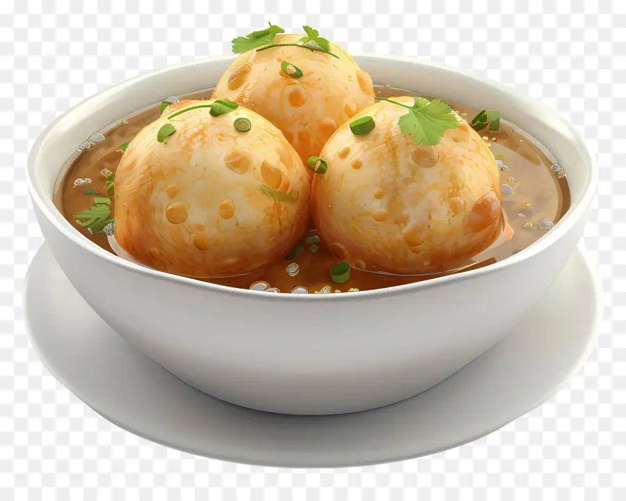 Gnocchi di cibo Panipuri Cucina asiatica dim sum gnocchi pieni di carne - Tre gnocchi di pasta pieni di carne