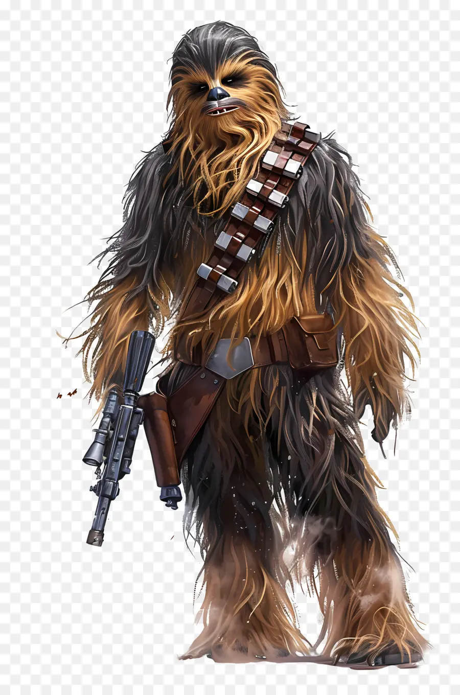 chiến tranh giữa các vì sao - Chewbacca giữ súng trường trên hành tinh Tatooine