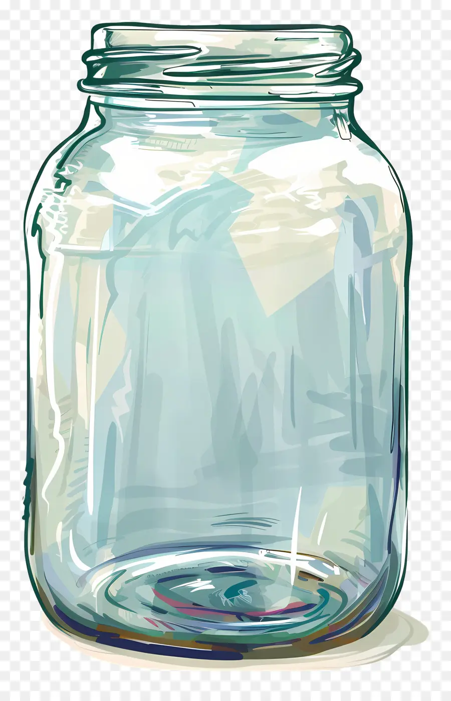 leeres Glas Glasglas Glas Wasser blau überflutet - Blaues Glasglas voll mit Wasser gefüllt