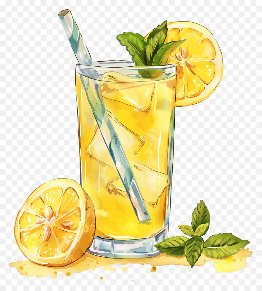 Limonade Drink Limonade Zitronen trinken erfrischend - Erfrischende Limonade mit geschnittenen Zitronen und Minze