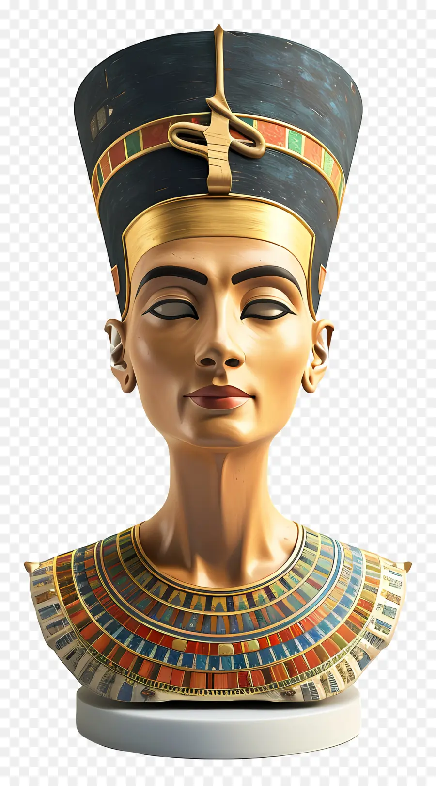 Büste der ägyptischen Statue von Nefertiti ISIS Göttin Kopfschmuck Scepter - Ägyptische Frau mit Kopfschmuck und Zepter -Statue