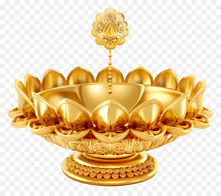 oro dhanteras loto oro fiore bellissimo simbolo di meditazione floreale spirituale significato di loto - Fiore di loto d'oro con petali lucidi dettagliati
