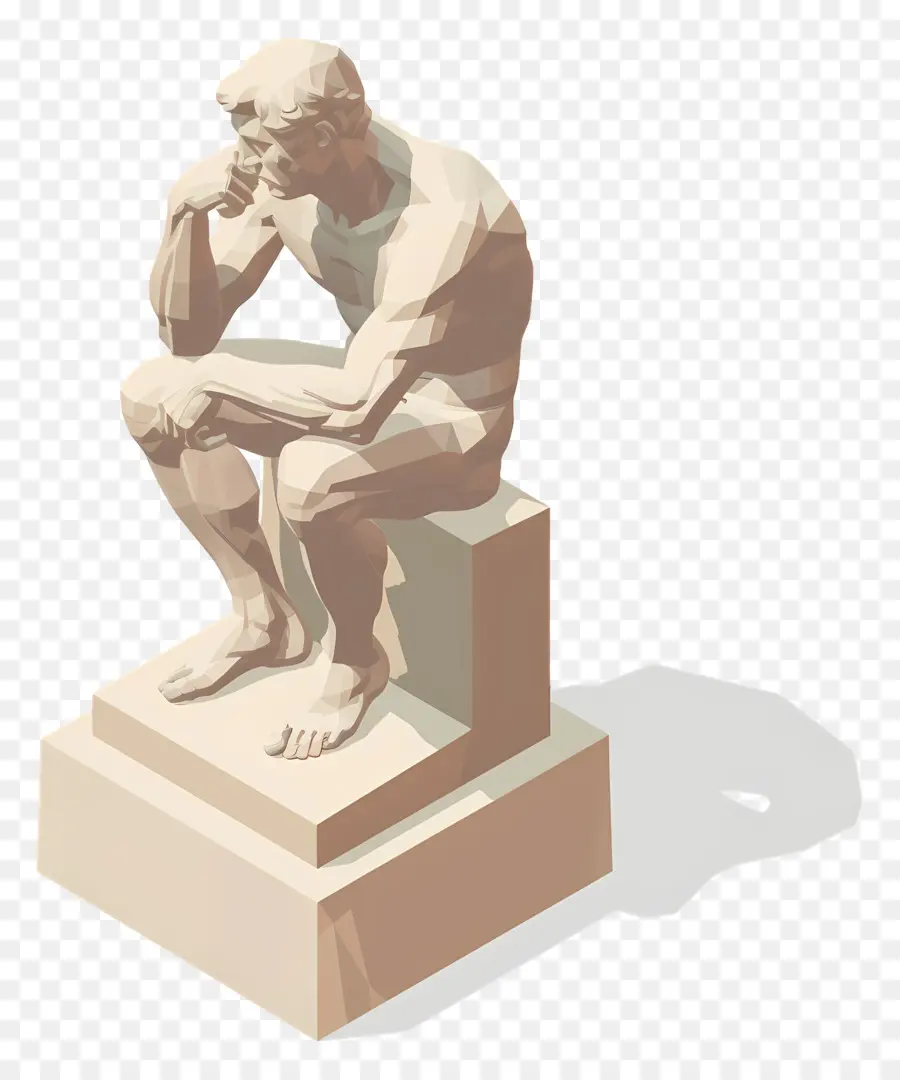 thinker sculpture man pedestal white marble