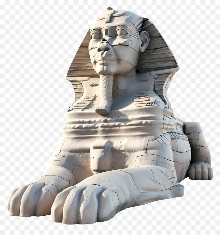 Sphinx tuyệt vời của mô hình 3D Giza 3D Sphinx điêu khắc kết cấu vật liệu trắng - Các tác phẩm điêu khắc Sphinx 3D thực tế, thực tế với ánh sáng
