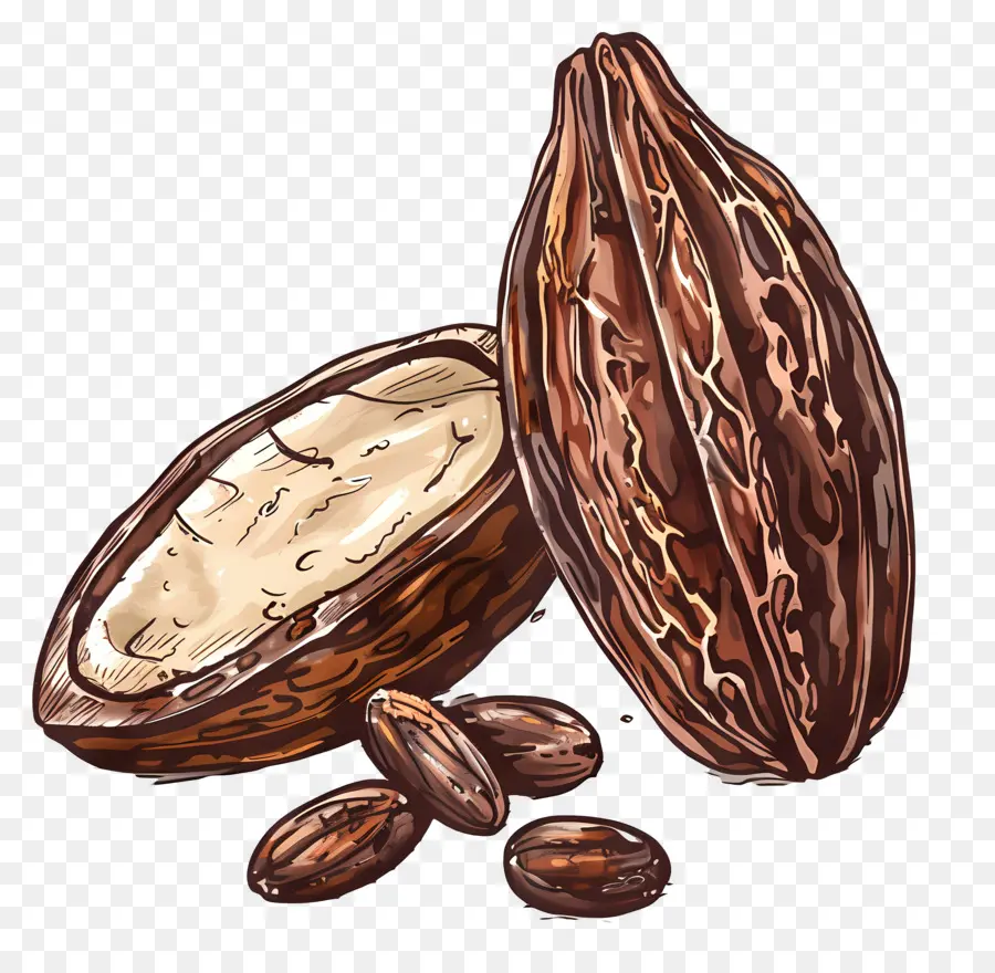 hạt cacao hạt điều ăn nhẹ màu nâu khỏe mạnh - Hai hạt điều bị hỏng, một hạt điều