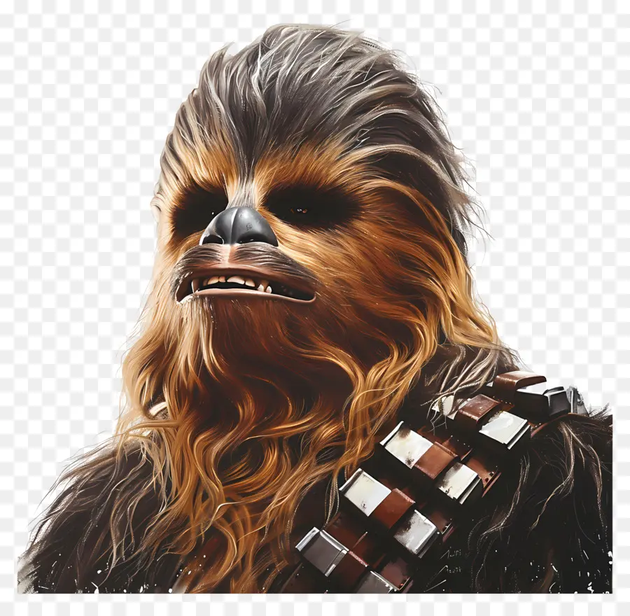 chiến tranh giữa các vì sao - Chewbacca từ Star Wars trong tư thế nghiêm túc