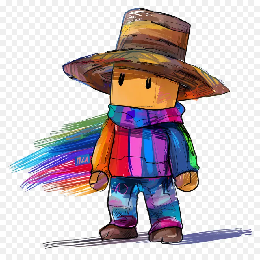 Regenbogen - Person im farbenfrohen Kostüm am Strand