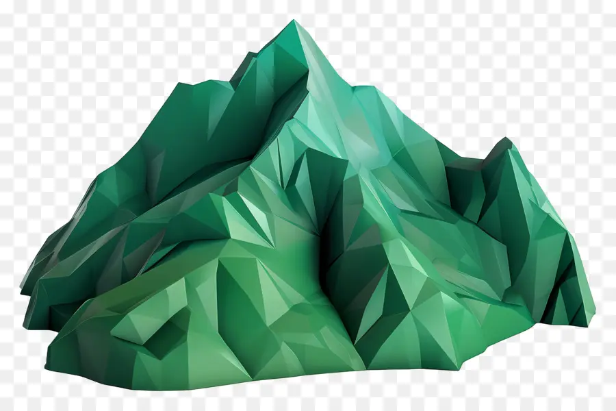 Green Mountain 3D Rendering Mountain Peaks Grüne dreieckige Formen - 3D -Rendering von grünen, scharfen Berggipfeln
