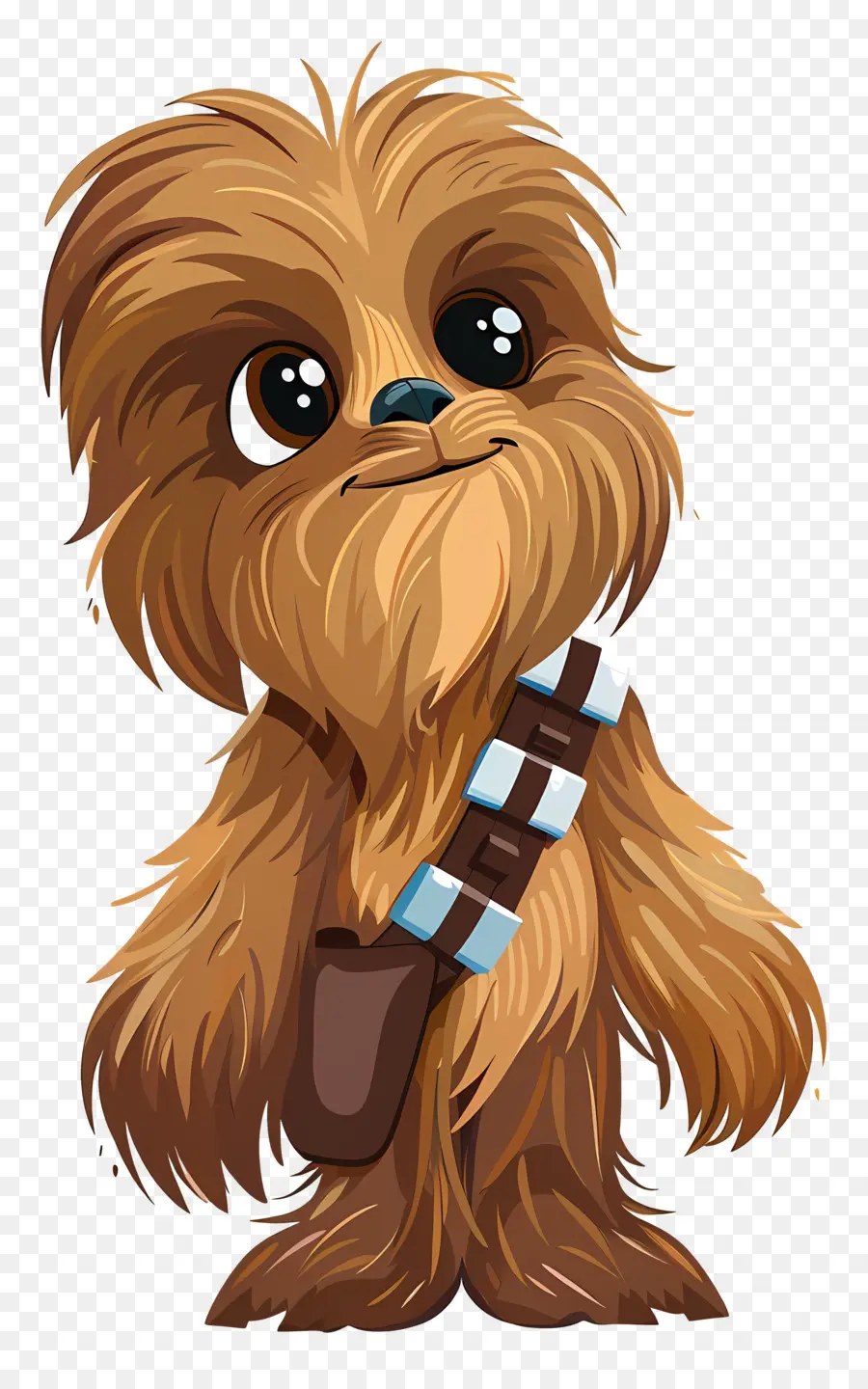 chiến tranh giữa các vì sao - Happy Chewbacca mặc trang phục màu nâu đứng tự tin